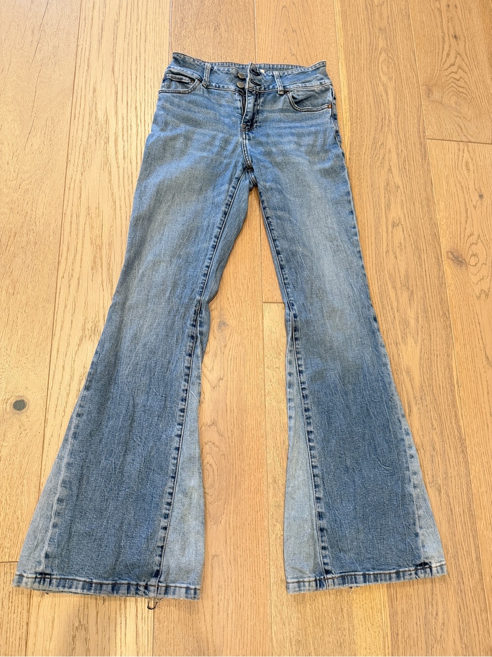 Alice + Olivia Two-Tone Blue Flare Jeans